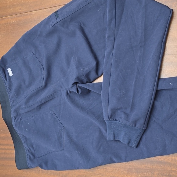 FIGS Women's Small Tall Navy Joggers with Green Drawstring Scrubs - Picture 6 of 9